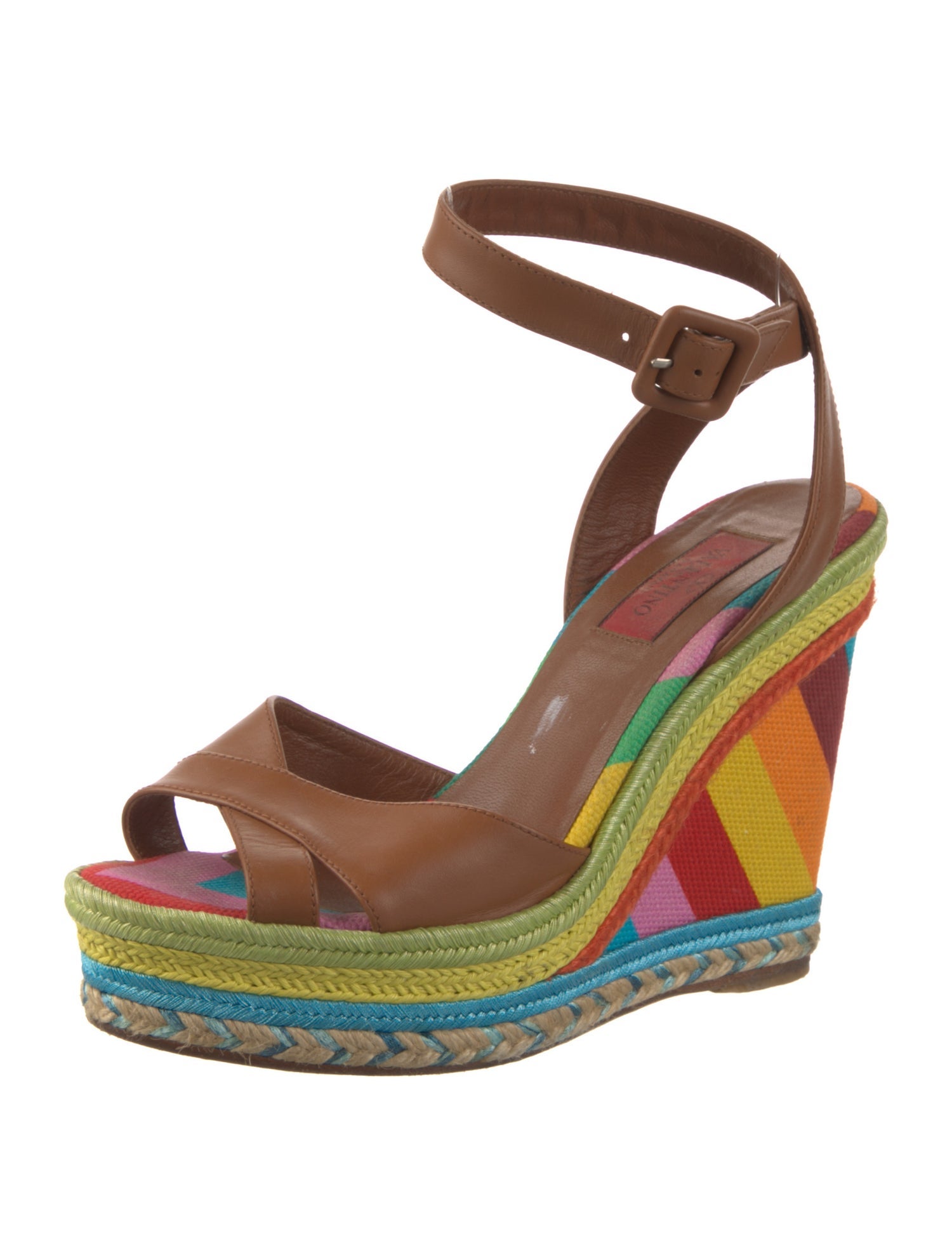 Valentino Leather Printed Espadrilles